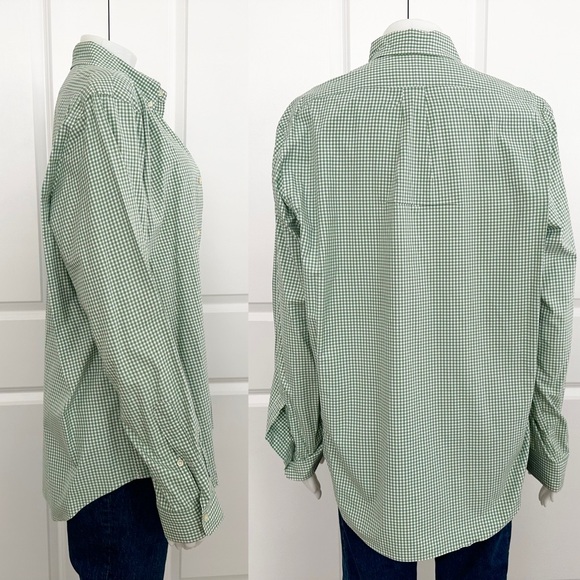 Ralph Lauren Oversized Green & White Checkered Gingham Oxford Shirt Purple Polo - Picture 8 of 16